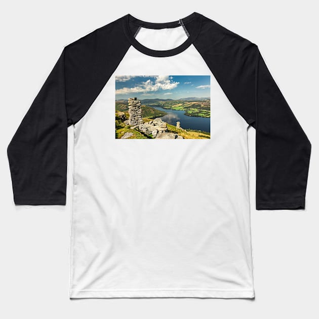 Bonscale Towers and Ullswater Baseball T-Shirt by Reg-K-Atkinson